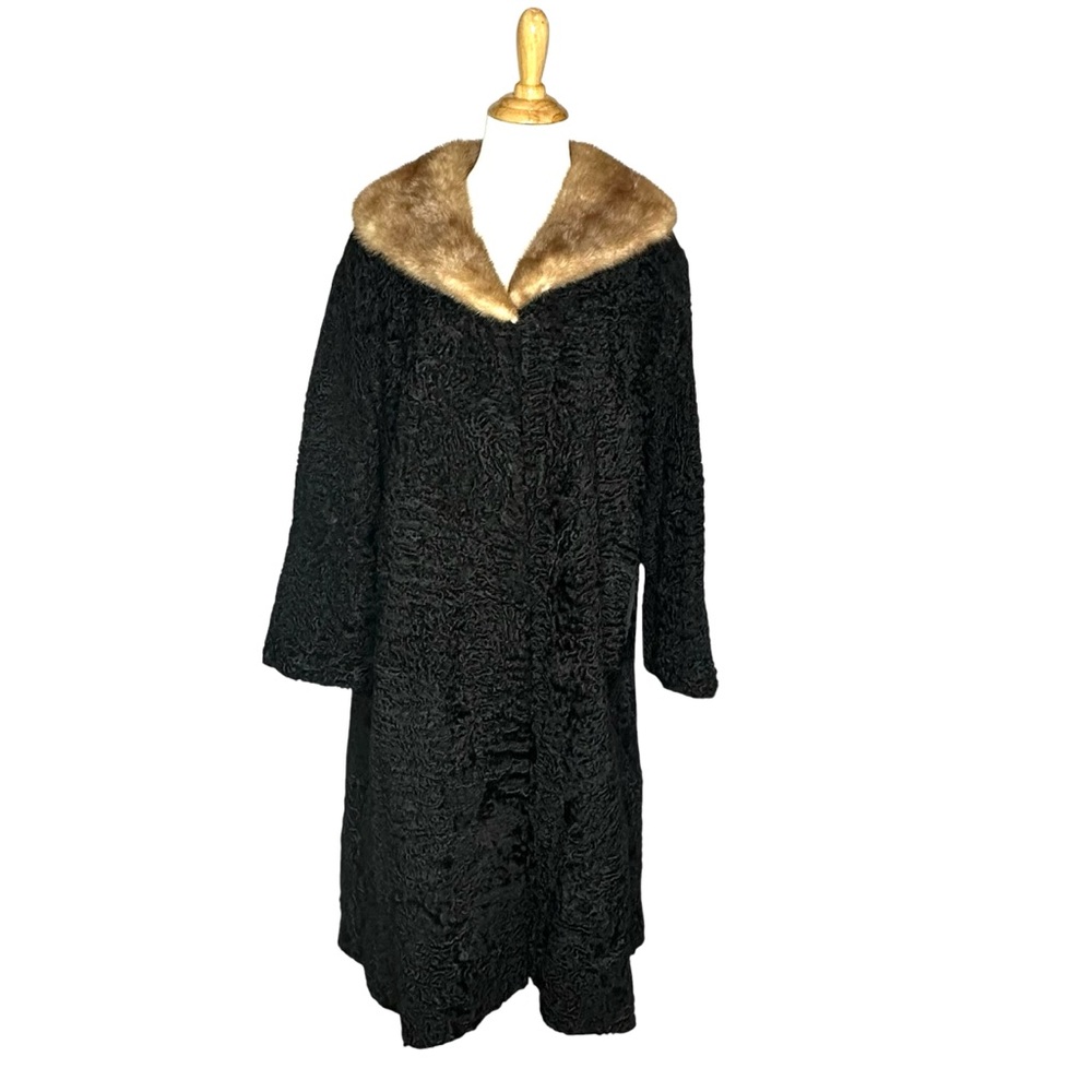 Vintage 50’s/60’s G Fox + Co Persian Lamb Fur Jacket w/Mink Collar - Picture 10 of 16